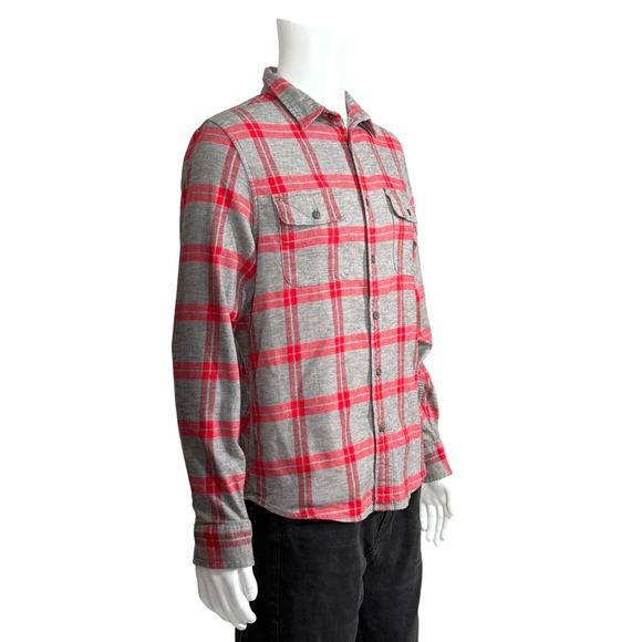 Lucky Brand Men's Gray Red Plaid Button Up Shirt Long Sleeve Casual Size M - Picture 4 of 5